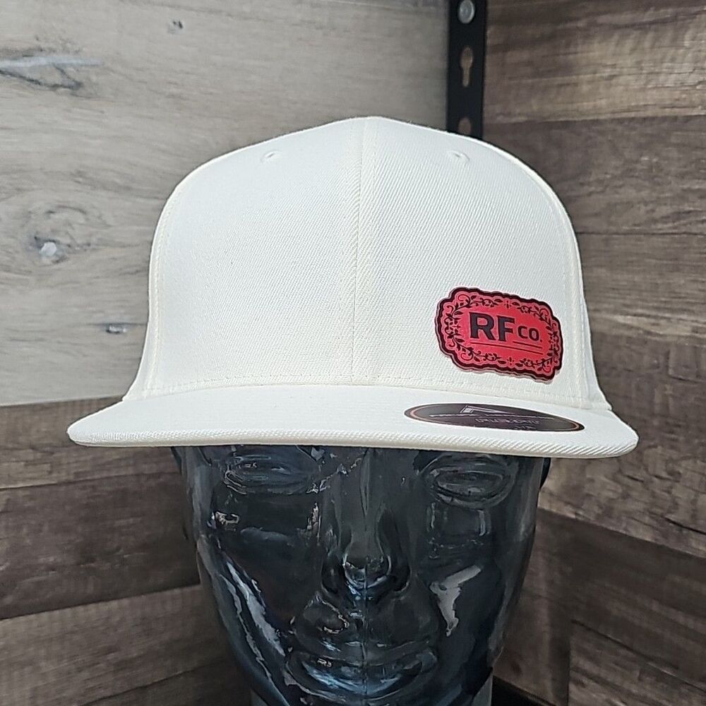RF CO. Acrylic/Wool/Spandex blend Flexfit Baseball Cap Color Off White L/XL
